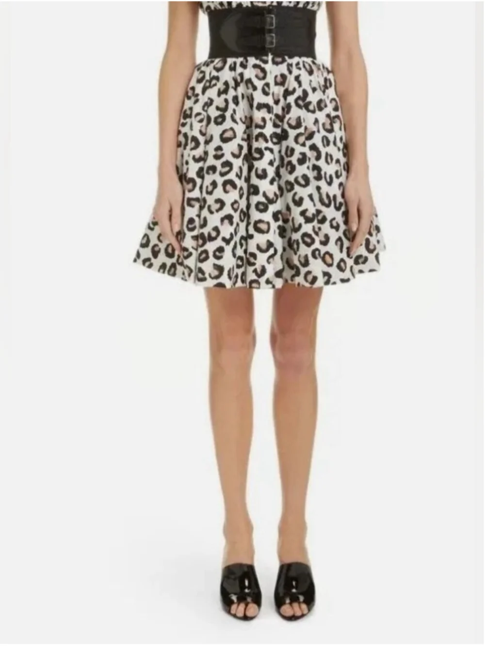 Alaïa White Leopard-Print Circle Skirt